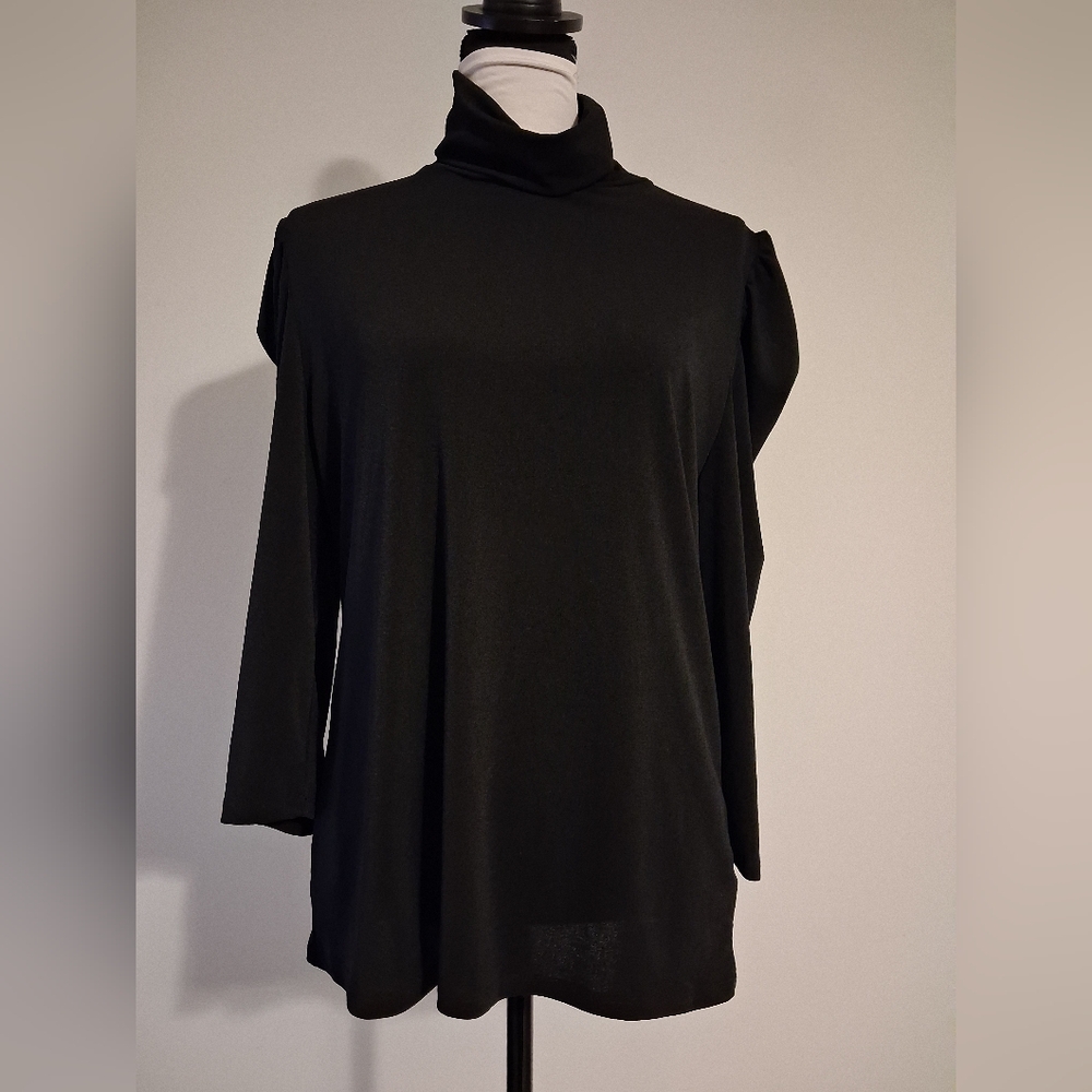 Black Turtleneck Top Womens Size XL